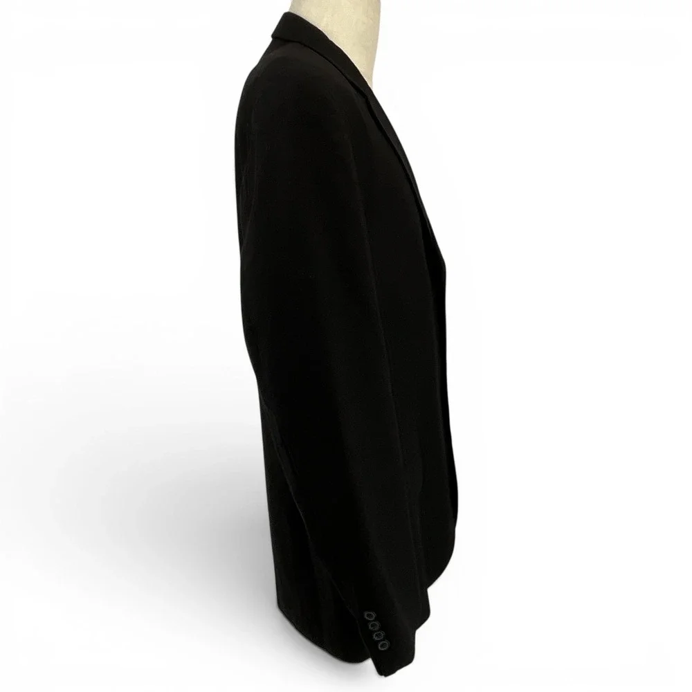 Structure Mens 44L Black 100% Wool 3 Button Blazer‎ Sport Coat Jacket Cut